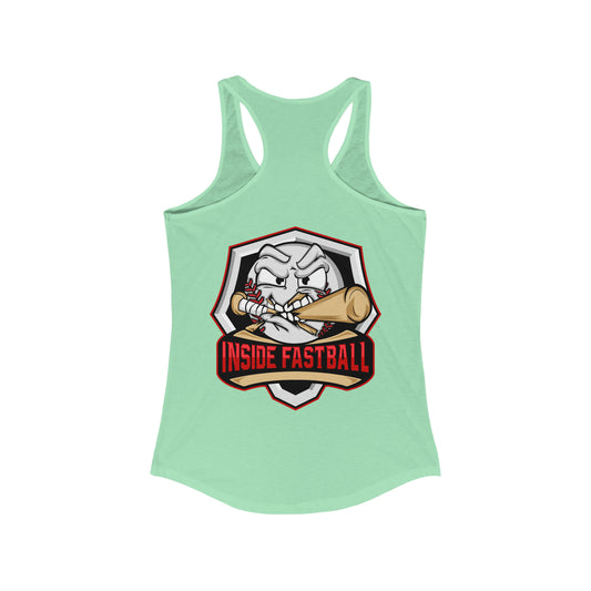 Inside Fastball Front Patch Women's Ideal Racerback Tank