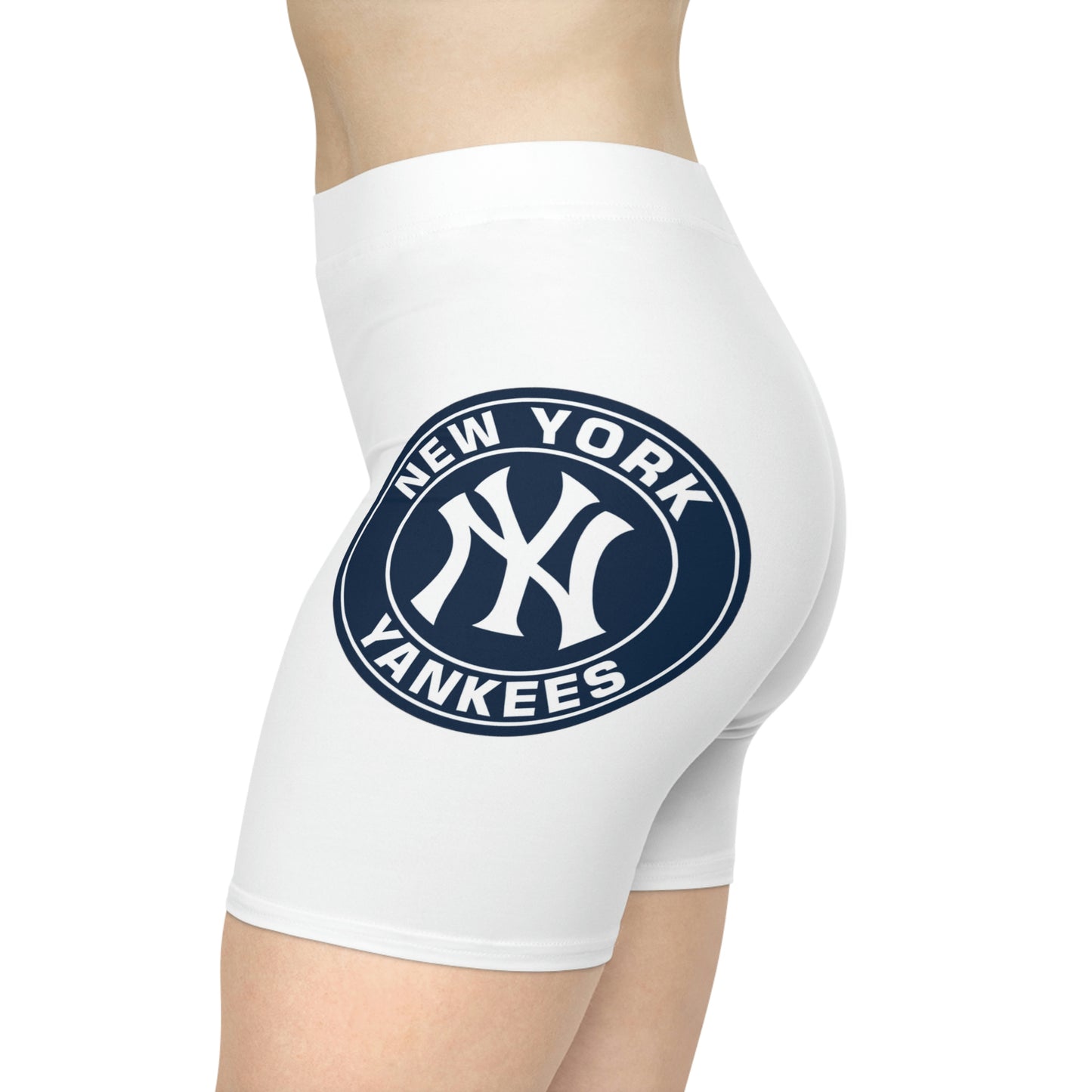 Yankees Round Logo Women's Biker Shorts (AOP)