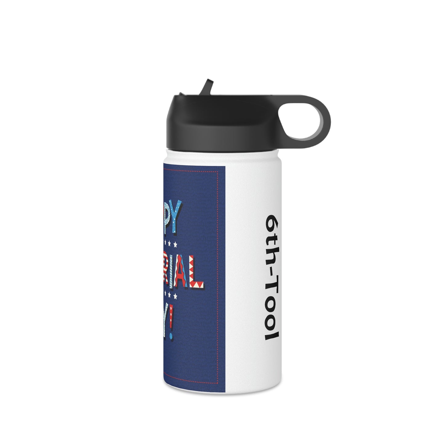 Happy Memorial Day Stainless Steel Water Bottle, Standard Lid