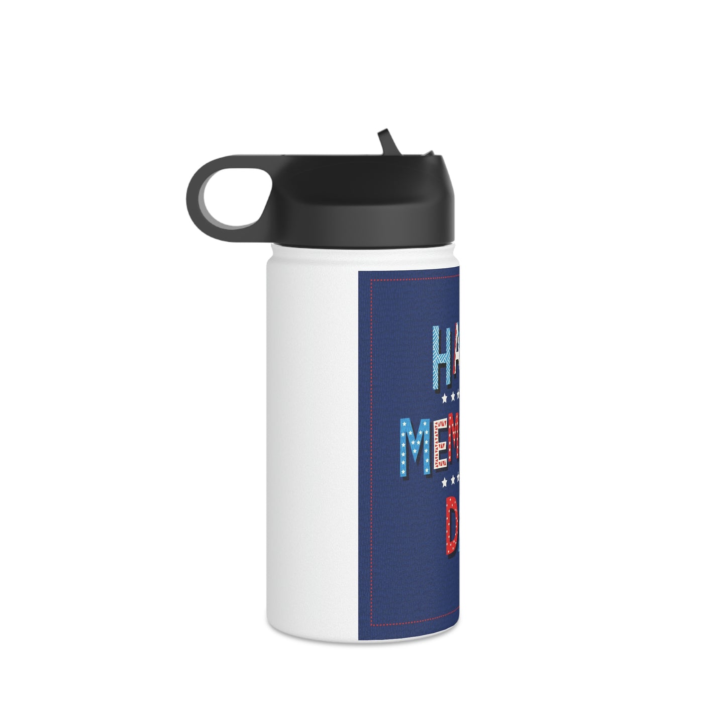 Happy Memorial Day Stainless Steel Water Bottle, Standard Lid