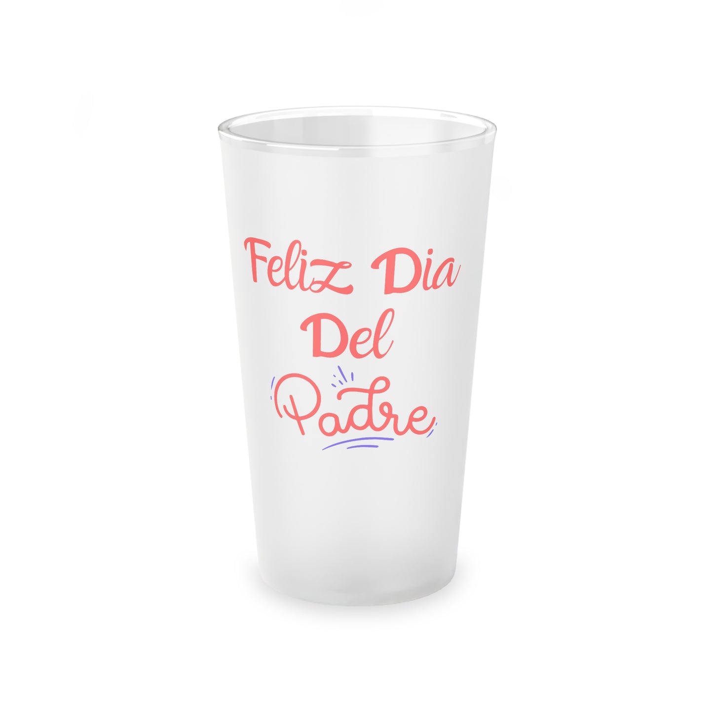 Feliz Dia Del Padre Frosted Pint Glass, 16oz