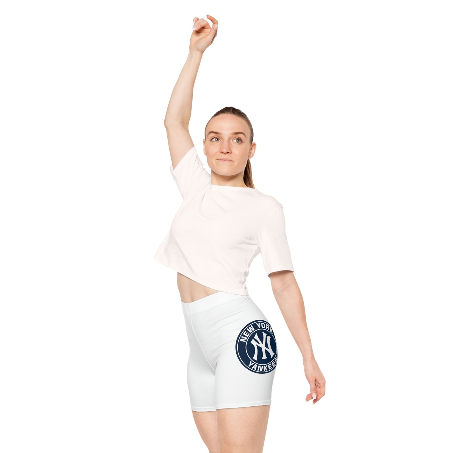 Yankees Round Logo Women's Biker Shorts (AOP)