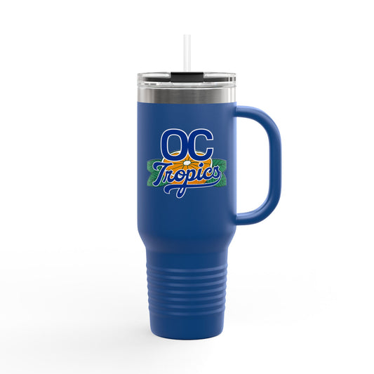 OC Tropics 40oz Insulated Travel Mug — Large Stainless Tumbler with Handle